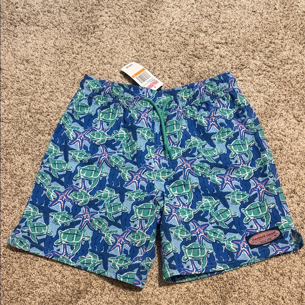 Vineyard Vines Blue Turtle & Starfish Swim Trunks